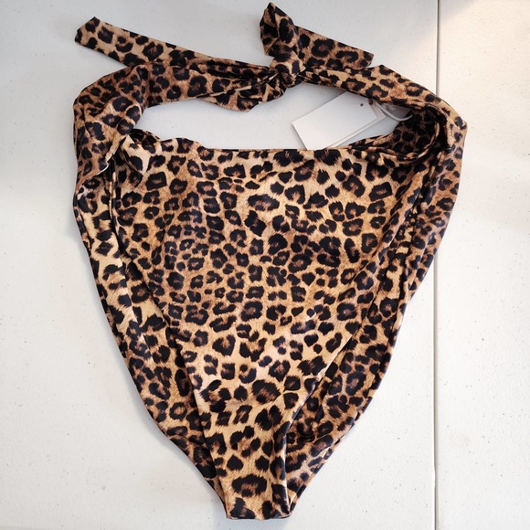 GOOD AMERICAN Waist Cincher Swim Bottoms Leopard Plus Size 4XL NWT - Picture 2 of 6